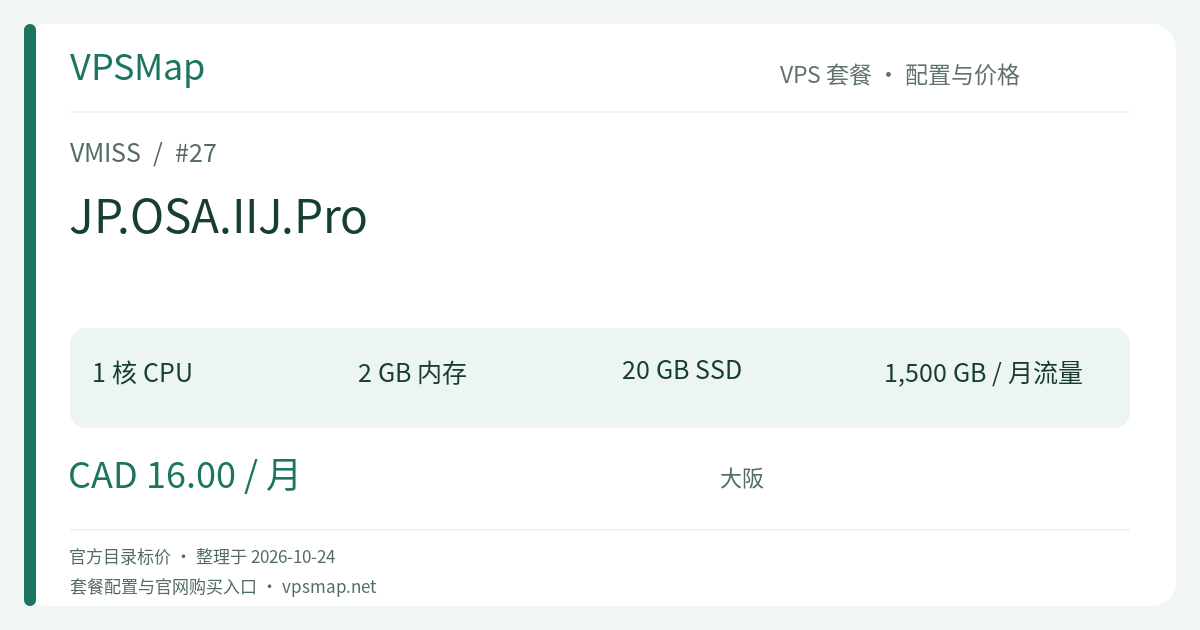 VMISS JP.OSA.IIJ.Pro Specifications and Price Card